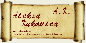 Aleksa Kukavica vizit kartica